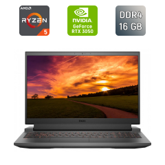 Ігровий ноутбук Dell G15 5515 / 15.6" (1920x1080) IPS / AMD Ryzen 5 5500H (6 (12) ядер по 3.6 - 4.2 GHz) / 16 GB DDR4 / 512 GB SSD / nVidia GeForce RTX 3050, 4 GB GDDR6, 128-bit / WebCam / Windows 11