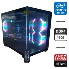 Игровой ПК 1stPlayer BV6 Tower / Intel Core i5-7600K (4 ядра по 3.8 - 4.2 GHz) / 16 GB DDR4 / 512 GB SSD + 500 GB HDD / AMD Radeon RX 570, 8 GB GDDR5, 256-bit / 460W