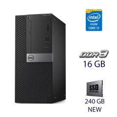 Игровой ПК Dell OptiPlex 5040 Tower / Intel Core i3-6100 (2 (4) ядра по 3.7 GHz) / 16 GB DDR3 / 240 GB SSD NEW / nVidia GeForce GTX 750 Ti, 2 GB GDDR5, 128-bit / DVD-RW