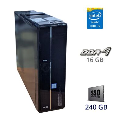 Комп'ютер Asus SFF / Intel Core i5-6400 (4 ядра по 2.7 - 3.3 GHz) / 16 GB DDR4 / 240 GB SSD / USB 3.0 / HDMI / DP / DVI