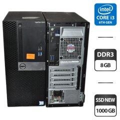 Комп'ютер Dell OptiPlex 3040 Tower / Intel Core i3-6100 (2 (4) ядра по 3.7 GHz) / 8 GB DDR3 / 1000 GB SSD / Intel HD Graphics 530 / HDMI / Windows 10 Pro