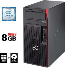 Компьютер Fujitsu Esprimo P557 Tower / Intel Core i3-6100 (2 (4) ядра по 3.7 GHz) / 8 GB DDR4 / 120 GB SSD + 500 GB HDD / Intel HD Graphics 530