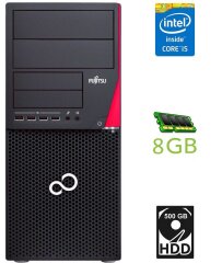 Компьютер Fujitsu Esprimo P720 E90+ Tower / Intel Core i5-4590 (4 ядра по 3.3 - 3.7 GHz) / 8 GB DDR3 / 500 GB HDD / Intel HD Graphics 4600 / DisplayPort / DVI