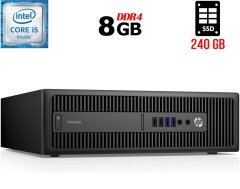 Комп'ютер HP ProDesk 600 G2 SFF / Intel Core i5-6400 (4 ядра по 2.7 - 3.3 GHz) / 8 GB DDR4 / 240 GB SSD / Intel HD Graphics 530 / 200W / DisplayPort