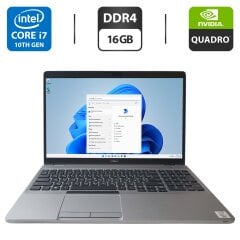 Мобільна робоча станція Б-клас Dell Precision 3551 / 15.6" (1920x1080) IPS / Intel Core i7-10850H (6 (12) ядер по 2.7 - 5.1 GHz) / 16 GB DDR4 / 512 GB SSD / nVidia Quadro P620, 4 GB GDDR5, 128-bit / WebCam
