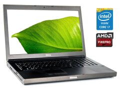Мобільна робоча станція Б-клас Dell Precision M6800 / 17.3" (1920x1080) TN / Intel Core i7-4710MQ (4 (8) ядра по 2.5 - 3.5 GHz) / 16 GB DDR3 / 240 GB SSD / AMD FirePro M6100, 2 GB GDDR5, 128-bit / DVD-ROM / WebCam / Win 10 Pro