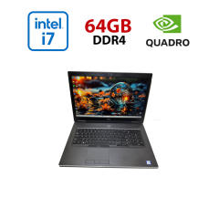 Мобильная рабочая станция Dell Precision 7740 / 17.3" (1920x1080) IPS / Intel Core i7-9750H (6 (12) ядер по 2.6 - 4.5 GHz) / 64 GB DDR4 / 1000 GB SSD / nVidia Quadro RTX 4000, 8 GB GDDR6, 256-bit / HDMI / WebCam