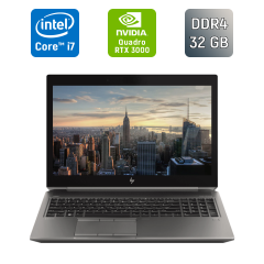 Мобільна робоча станція HP zBook 15 G6 / 15.6" (1920x1080) IPS / Intel Core i7-9850H (6 (12) ядер по 2.6 - 4.6 GHz) / 32 GB DDR4 / 512 GB SSD / nVidia Quadro RTX 3000, 6 GB GDDR6, 192-bit / WebCam / Fingerprint / Windows 10