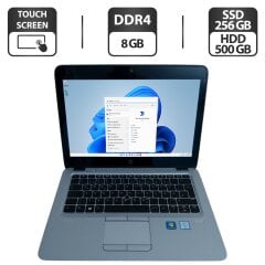 Нетбук HP EliteBook 820 G3 / 12.5" (1920x1080) IPS Touch / Intel Core i5-6300U (2 (4) ядра по 2.4 - 3.0 GHz) / 8 GB DDR4 / 256 GB SSD + 500 GB HDD / Intel HD Graphics 520 / WebCam