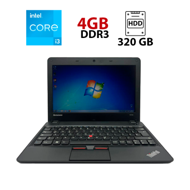 Нетбук Lenovo ThinkPad X121e / 11.6" (1366x768) TN / Intel Core i3-2367M (2 (4) ядра по 1.4 GHz) / 4 GB DDR3 / 320 GB HDD / Intel HD Graphics 3000 / WebCam