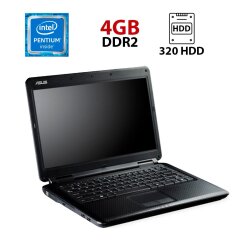 Ноутбук Asus P81IJ / 14.1" (1366x768) TN / Intel Pentium T4500 (2 ядра по 2.3 GHz) / 4 GB DDR2 / 320 GB HDD / Intel HD Graphics / WebCam