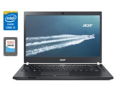 Ноутбук Б-клас Acer TravelMate P645-S / 14" (1366x768) TN / Intel Core i5-5300U (2 (4) ядра по 2.3 - 2.9 GHz) / 4 GB DDR3 / 256 GB SSD / Intel HD Graphics 5500 / WebCam / HDMI