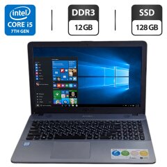 Ноутбук Б-класс Asus VivoBook X541U / 15.6" (1366x768) TN / Intel Core i5-7200U (2 (4) ядра по 2.5 - 3.1 GHz) / 12 GB DDR3 / 128 GB SSD / Intel HD Graphics 520 / WebCam