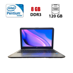 Ноутбук Б-класс HP 15-ay087ur / 15.6" (1366x768) TN / Intel Pentium N3710 (4 ядра по 1.6 - 2.56 GHz) / 8 GB DDR3 / 120 GB SSD / Intel HD Graphics / WebCam