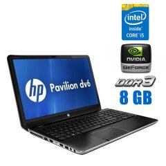 Ноутбук Б-класс HP Pavilion dv6t-7000 / 15.6" (1366x768) TN / Intel Core i5-3230M (2 (4) ядра по 2.6 - 3.2 GHz) / 8 GB DDR3 / 120 GB SSD / nVidia GeForce GT 630M, 1 GB DDR3, 128-bit / WebCam / DVD-ROM / АКБ не держит