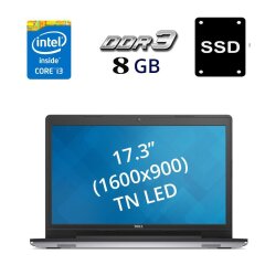 Ноутбук Dell Inspiron 5748 / 17.3" (1600x900) TN LED / Intel Core i3-4030U (2 (4) ядра по 1.90 GHz) / 8 GB DDR3 / 120 GB SSD / WebCam / DVD-RW / USB 3.0 / HDMI