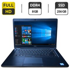Ноутбук Dell Latitude 5490 / 14" (1920x1080) IPS / Intel Core i5-8250U (4 (8) ядра по 1.6 - 3.4 GHz) / 8 GB DDR4 / 256 GB SSD / Intel UHD Graphics 620 / WebCam
