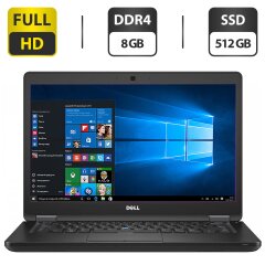 Ноутбук Dell Latitude E5480 / 14" (1920x1080) IPS / Intel Core i5-6200U (2 (4) ядра по 2.3 - 2.8 GHz) / 8 GB DDR4 / 512 GB SSD / Intel HD Graphics 520 / WebCam / VGA