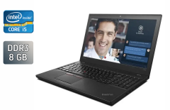 Ноутбук Lenovo ThinkPad T560 / 15.6" (1366x768) TN / Intel Core i5-6300U (2 (4) ядра по 2.4 - 3.0 GHz) / 8 GB DDR3 / 240 GB SSD / Intel HD Graphics 520 / WebCam / Windows 10