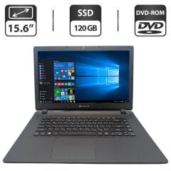 Ноутбук Packard Bell ENTF718M / 15.6" (1366x768) TN / Intel Celeron N2830 (2 ядра по 2.16 - 2.41 GHz) / 8 GB DDR3 / 120 GB SSD / Intel HD Graphics / WebCam / DVD-ROM