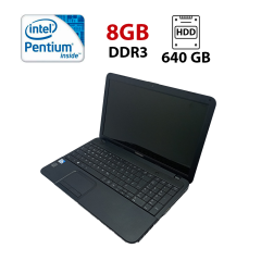 Ноутбук Toshiba C850 / 15.6" (1366x768) TN / Intel Pentium 2020M (2 ядра по 2.4 GHz) / 8 GB DDR3 / 640 GB HDD / Intel HD Graphics / WebCam