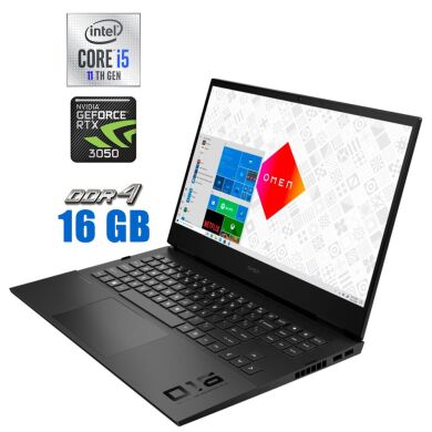 Новый игровой ноутбук HP Omen 16 / 16.1" (1920x1080) IPS / Intel Core i5-11400H (6 (12) ядра по 2.7 - 4.5 GHz) / 16 GB DDR4 / 512 GB SSD M.2 / nVidia GeForce RTX 3050 Ti, 4 GB GDDR6, 128-bit / WebCam