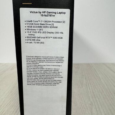 Новий ігровий ноутбук HP Victus 15-fa2787nr / 15.6" (1920x1080) IPS / Intel Core i7-13620H (10 (16) ядер по 2.4 - 4.9 GHz) / 16 GB DDR5 / 512 GB SSD / nVidia GeForce RTX 5060, 8 GB GDDR7, 128-bit / WebCam