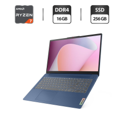 Ультрабук Б-класс Lenovo IdeaPad Slim 3 15ABR8 / 15.6" (1920x1080) IPS Touch / AMD Ryzen 7 7730U (8 (16) ядра по 2.0 - 4.5 GHz) / 16 GB DDR4 / 256 GB SSD / AMD Radeon RX Vega 8 Graphics / WebCam / Windows 11