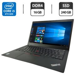 Ультрабук Lenovo ThinkPad T490s / 14" (1920x1080) IPS / Intel Core i5-8265U (4 (8) ядра по 1.6 - 3.9 GHz) / 16 GB DDR4 / 240 GB SSD / Intel UHD Graphics / WebCam