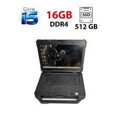 Захищений ноутбук Б-клас Dell Latitude 5424 Rugged / 14" (1920x1080) IPS / Intel Core i5-8350U (4 (8) ядра по 1.7 - 3.6 GHz) / 16 GB DDR4 / 512 GB SSD / Intel UHD Graphics 620 / WebCam