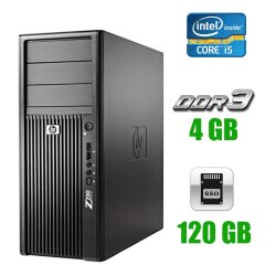 Системный блок HP Z200 Tower / Intel Core i5-650 (2 (4) ядра по 3.2 - 3.46 GHz) / 4 GB DDR3 / 120 GB SSD NEW / Intel HD Graphics