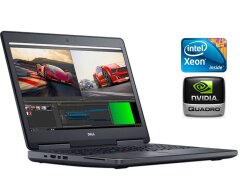Мобільна робоча станція Dell Precision 7520 / 15.6" (3840x2160) IPS / Intel Xeon E3-1505M v6 (4 (8) ядра по 3.0 - 4.0 GHz) / 32 GB DDR4 / 256 GB SSD + 1000 GB HDD / nVidia Quadro M2200, 4 GB GDDR5, 128-bit / WebCam / Win 11 Pro