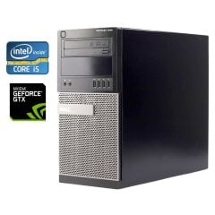 Игровой ПК Dell OptiPlex 7010 Tower / Intel Core i5-3470 (4 ядра по 3.2 - 3.6 GHz) / 16 GB DDR3 / 120 GB SSD + 500 GB HDD / nVidia GeForce GTX 1050, 2 GB GDDR5, 128-bit / DVD-RW / Win 10 Pro + Кабель питания