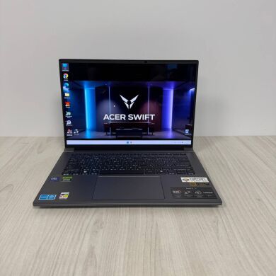 Игровой ноутбук Б-класс Acer Swift X 14 SFX14-72G / 14.5" (2880x1800) OLED / Intel Core Ultra 7 155H (16 (22) ядер по 3.8 - 4.8 GHz) / 16 GB DDR5 / 1000 GB SSD NVMe / nVidia GeForce RTX 4060, 8 GB GDDR6, 128-bit / WebCam