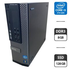 Компьютер Dell OptiPlex 7010 SFF / Intel Core i5-3470 (4 ядра по 3.2 - 3.6 GHz) / 8 GB DDR3 / 128 GB SSD / Intel HD Graphics 2500 / DVD-ROM