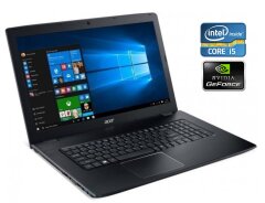 Ігровий ноутбук Acer Aspire E5-774G-52W1 / 17.3" (1920x1080) TN / Intel Core i5-7200U (2 (4) ядра по 2.5 - 3.1 GHz) / 8 GB DDR4 / 256 GB SSD / nVidia GeForce 940MX, 2 GB DDR3, 64-bit / WebCam / Win 10 Home