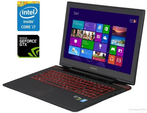 Ігровий ноутбук Б-клас Lenovo Y50-70 / 15.6" (3840x2160) IPS / Intel Core i7-4710HQ (4 (8) ядра по 2.5 - 3.5 GHz) / 16 GB DDR3 / 240 GB SSD / nVidia GeForce GTX 860M, 2 GB GDDR5, 128-bit / WebCam