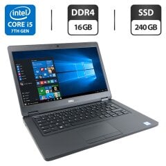Ноутбук Dell Latitude 5490 / 14" (1920x1080) IPS / Intel Core i5-7200U (2 (4) ядра по 2.5 - 3.1 GHz) / 16 GB DDR4 / 240 GB SSD / Intel HD Graphics 620 / WebCam