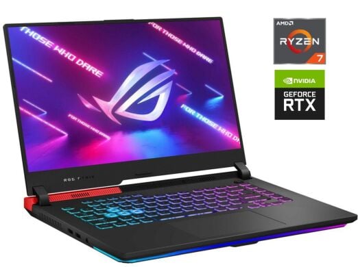 Ігровий ноутбук Asus Rog Strix G513 / 15.6" (1920x1080) IPS / AMD Ryzen 7 4800H (8 (16) ядер по 2.9 - 4.2 GHz) / 16 GB DDR4 / 512 GB SSD / nVidia GeForce RTX 3050 Ti, 4 GB GDDR6, 128-bit / Win10 Home