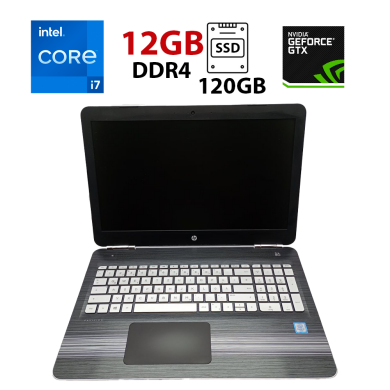 Ігровий ноутбук HP 15-002 / 15.6" (1366x768) TN / Intel Core i7-6700HQ (4 (8) ядер по 2.6 - 3.5 GHz) / 12 GB DDR4 / 120 GB SSD + 1000 GB HDD / nVidia GeForce GTX 950M, 2 GB GDDR5, 128-bit / WebCam