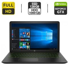 Ігровий ноутбук HP Pavilion 15-cb075nr / 15.6" (1920x1080) IPS / Intel Core i5-7300HQ (4 ядра по 2.5 - 3.5 GHz) / 8 GB DDR4 / 128 GB SSD + 1000 GB HDD / nVidia GeForce GTX 1050, 4 GB GDDR5, 128-bit / WebCam / HDMI