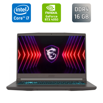 Игровой ноутбук MSI Thin 15 B12v6 / 15.6" (1920x1080) IPS / Intel Core i7-12650H (10 (16) ядер по 3.5 - 4.7 GHz) / 16 GB DDR4 / 512 GB SSD / nVidia GeForce RTX 4050, 6 GB GDDR6, 96-bit / WebCam / Windows 11