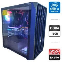 Игровой ПК 1stPlayer Ariya AY7 Tower / Intel Core i7-6700 (4 (8) ядра по 3.4 - 4.0 GHz) / 16 GB DDR4 / 500 GB SSD + 500 GB HDD / AMD Radeon RX 570, 8 GB GDDR5, 256-bit / 850W