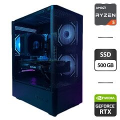 Игровой ПК ProLogix Lumi Tower / AMD Ryzen 5 5500 (6 (12) ядер по 3.6 - 4.2 GHz) / 16 GB DDR4 / 500 GB SSD / nVidia GeForce RTX 2060 Super, 8 GB GDDR6, 256-bit