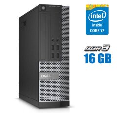 Компьютер Dell OptiPlex 7020 SFF / Intel Core i7-4790 (4 (8) ядра по 3.6 - 4.0 GHz) / 16 GB DDR3 / 128 GB SSD + 500 GB HDD / Intel HD Graphics 4600 / DVD-RW
