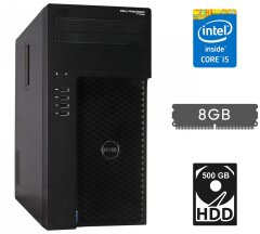 Компьютер Dell Precision T1700 Tower / Intel Core i5-4590 (4 ядра по 3.3 - 3.7 GHz) / 8 GB DDR3 / 500 GB HDD / Intel HD Graphics 4600 / 365W / DVD-ROM / DisplayPort