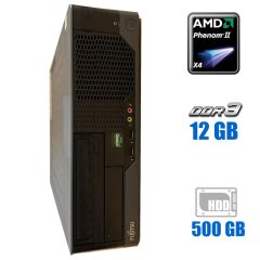 Компьютер Fujitsu Esprimo E5645 E85+ SFF / AMD Phenom II X4 830 (4 ядра по 2.8 GHz) / 12 GB DDR3 / 500 GB HDD / AMD Radeon HD 4200 Graphics / DVD-ROM 