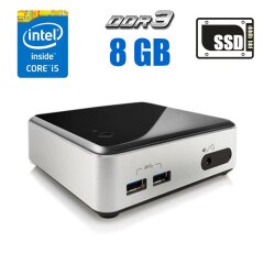 Компьютер Intel NUC D54250WYK Black USFF / Intel Core i5-4250U (2 (4) ядра по 1.3 - 2.6 GHz) / 8 GB DDR3 / 128 GB SSD / Intel HD Graphics 5000 / WiFi / HDMI 