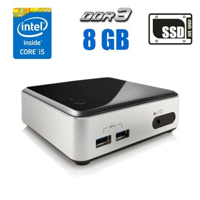 Комп'ютер Intel NUC D54250WYK Black USFF / Intel Core i5-4250U (2 (4) ядра по 1.3 - 2.6 GHz) / 8 GB DDR3 / 128 GB SSD / Intel HD Graphics 5000 / WiFi / HDMI 