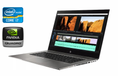 Мобільна робоча станція Б-клас HP ZBook Studio G5 / 15.6" (1920x1080) IPS / Intel Core i7-8850H (6 (12) ядра по 2.6 - 4.3 GHz) / 16 GB DDR4 / 512 GB SSD / nVidia Quadro P1000, 4 GB GDDR5, 256-bit / WebCam / Fingerprint